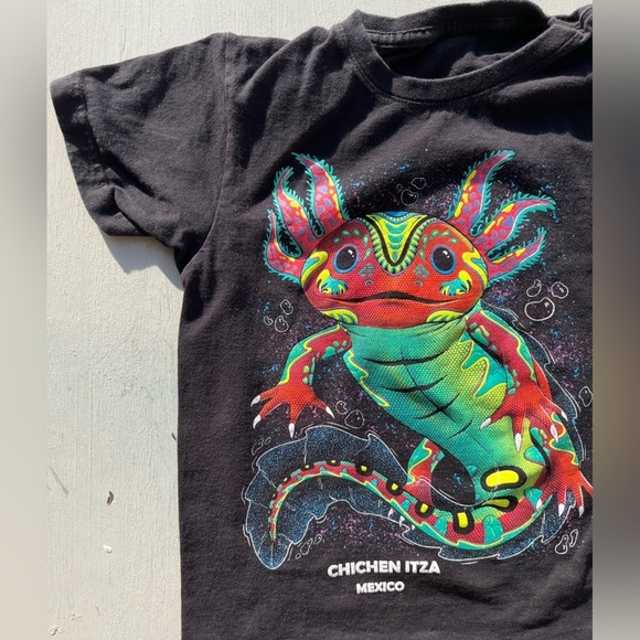 Kid's Chichen Itza T-Shirt Black Mexico NO SIZE Mayan Tourism Aztec Ruins Tower - Picture 4 of 10